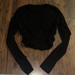 Ribbed backless long sleeve